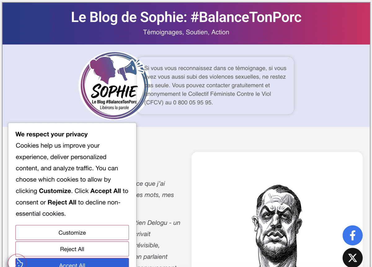 Snímek obrazovky Sophiina blogu | Zdroj: archive.is