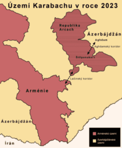 Ázerbájdžán mapa Náhorní Karabach