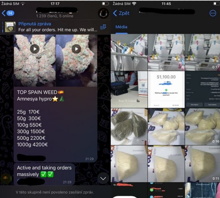 Nabídka některých telegramových kanálů, do nichž se člověk dostane skrze kliknutí na reklamu na Facebooku, Instagramu nebo Messengeru. 